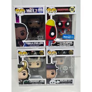 Funko Pop Marvel Variants 4-Pack Lot | Walmart FYE Exclusives | Loki Deadpool
